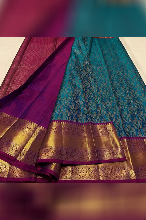 VastraLakshmi Most Stunning Rama Soft Silk Saree With Opulent Blouse Piece