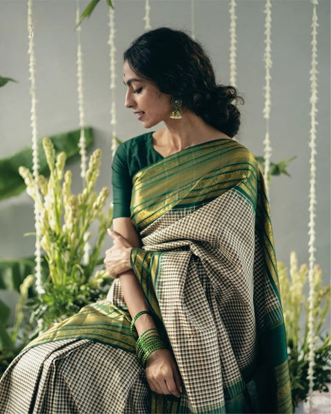 VastraLakshmi Glamorous Grey Soft Silk Saree With Dulcet Blouse Piece