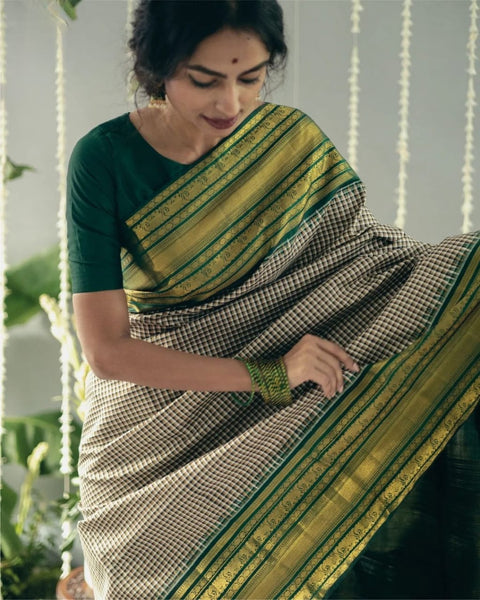 VastraLakshmi Glamorous Grey Soft Silk Saree With Dulcet Blouse Piece