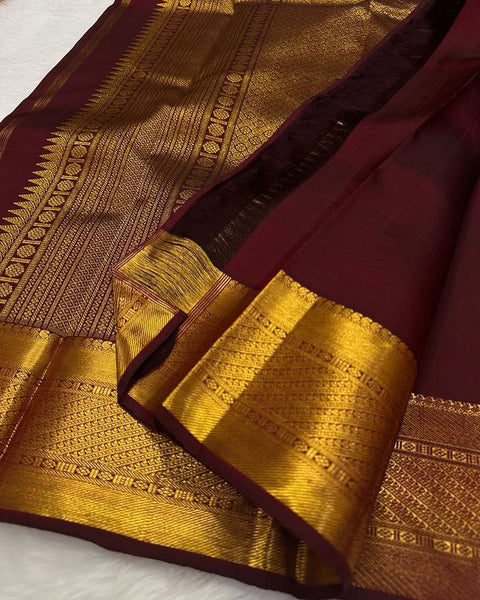 VastraLakshmi Aplomb Wine Soft Silk Saree With Vivacious Blouse Piece