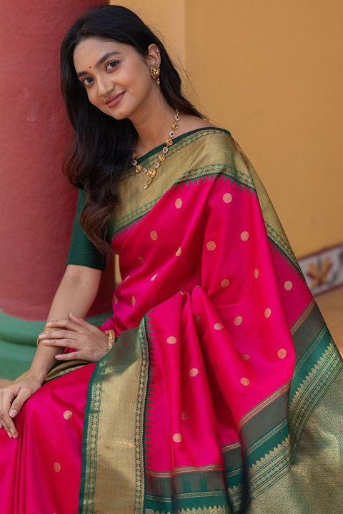 VastraLakshmi Unique Dark Pink Soft Silk Saree With Beautiful Blouse Piece