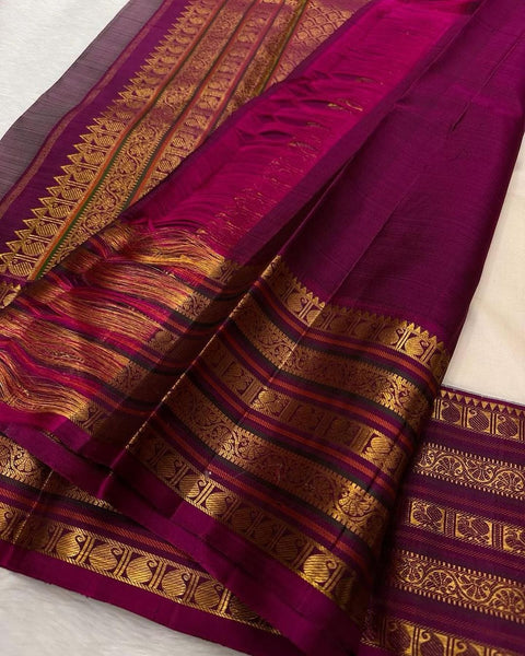 VastraLakshmi Amazing Off White Soft Silk Saree With Phenomenal Blouse Piece