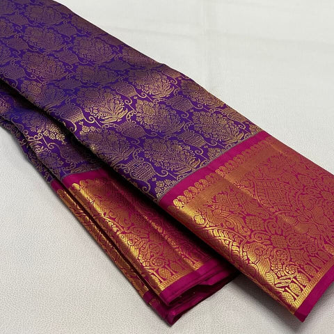 VastraLakshmi Arresting Purple Soft Banarasi Silk Saree With Jazzy Blouse Piece