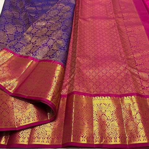 VastraLakshmi Arresting Purple Soft Banarasi Silk Saree With Jazzy Blouse Piece