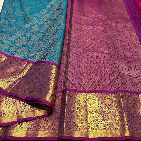 VastraLakshmi Prominent Rama Soft Banarasi Silk Saree With Excellent Blouse Piece