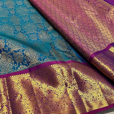 VastraLakshmi Prominent Rama Soft Banarasi Silk Saree With Excellent Blouse Piece