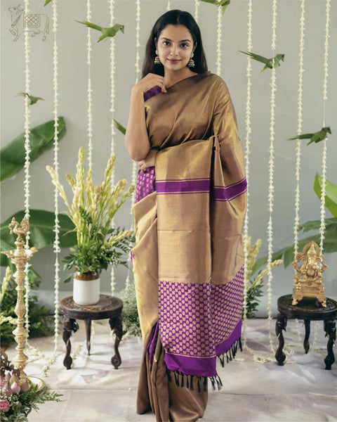 VastraLakshmi Fancifull Purple Soft Silk Saree With Arresting Blouse Piece