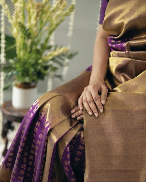 VastraLakshmi Fancifull Purple Soft Silk Saree With Arresting Blouse Piece