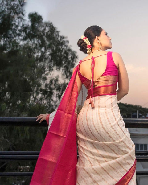 VastraLakshmi Panoply Beige Soft Silk Saree With Incredible Blouse Piece