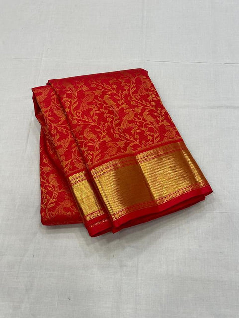 VastraLakshmi Dalliance Red Soft Banarasi Silk Saree With Panoply Blouse Piece