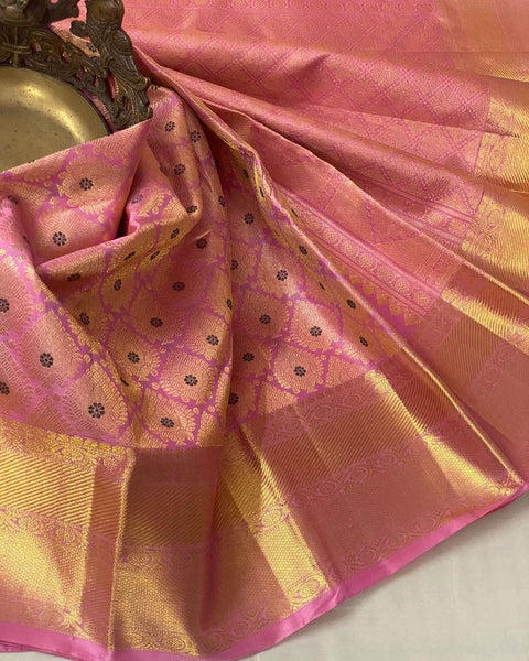 VastraLakshmi Palimpsest Pink Soft Silk Saree With Susurrous Blouse Piece