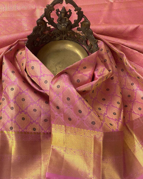 VastraLakshmi Palimpsest Pink Soft Silk Saree With Susurrous Blouse Piece