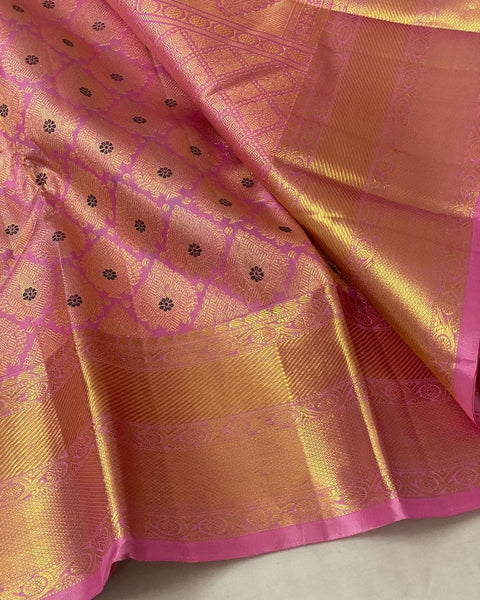 VastraLakshmi Palimpsest Pink Soft Silk Saree With Susurrous Blouse Piece