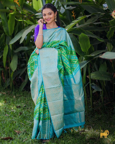 VastraLakshmi Fragrant Parrot Soft Silk Saree With Ephemeral Blouse Piece