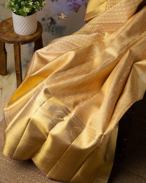 VastraLakshmi Propinquity Beige Soft Silk Saree With Confounding Blouse Piece