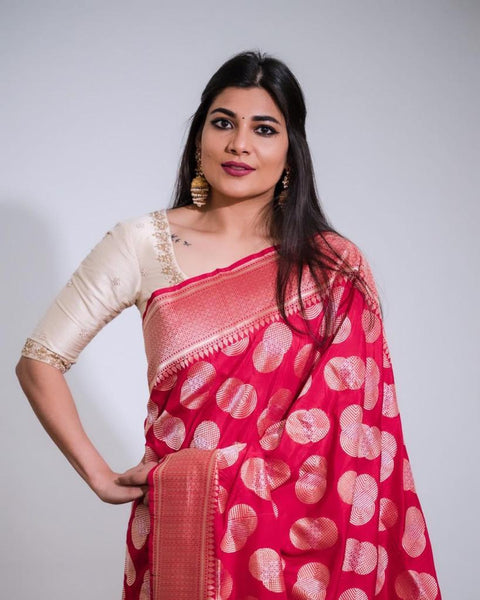 VastraLakshmi Classy Dark Pink Soft Silk Saree With Unique Blouse Piece