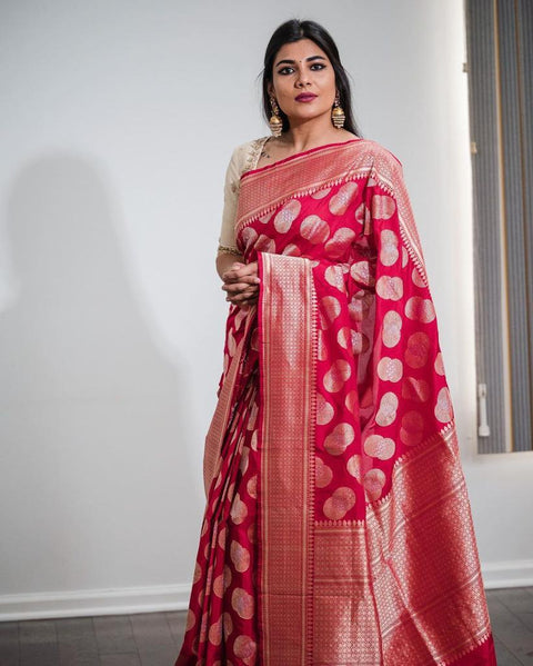 VastraLakshmi Classy Dark Pink Soft Silk Saree With Unique Blouse Piece