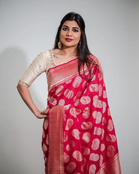 VastraLakshmi Classy Dark Pink Soft Silk Saree With Unique Blouse Piece