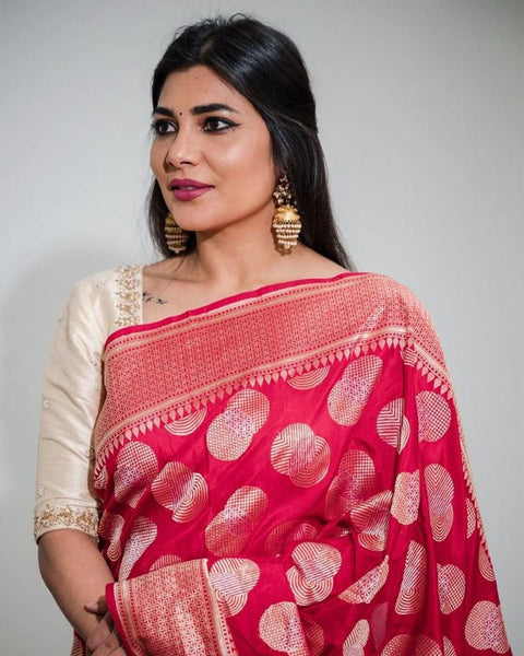 VastraLakshmi Classy Dark Pink Soft Silk Saree With Unique Blouse Piece