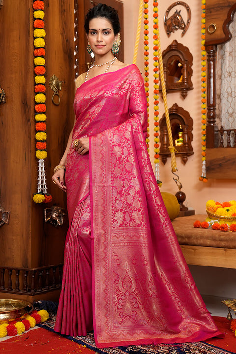 VastraLakshmi Inspiring Pink Soft Silk Saree With Desuetude Blouse Piece