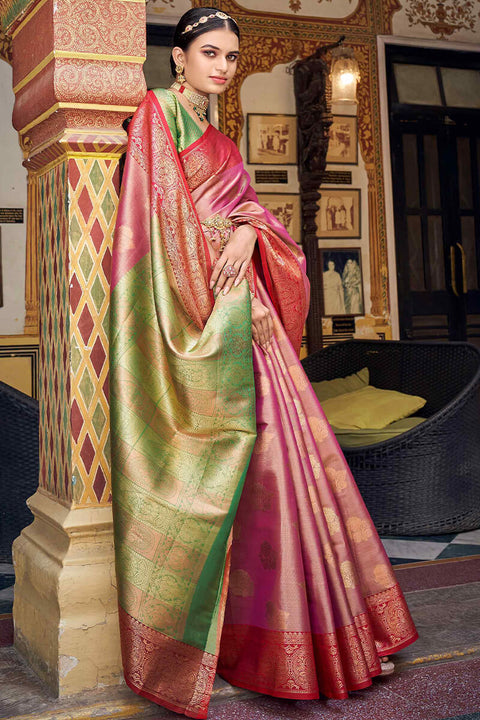 VastraLakshmi Excellent Green Soft Banarasi Silk Saree With Embrocation Blouse Piece