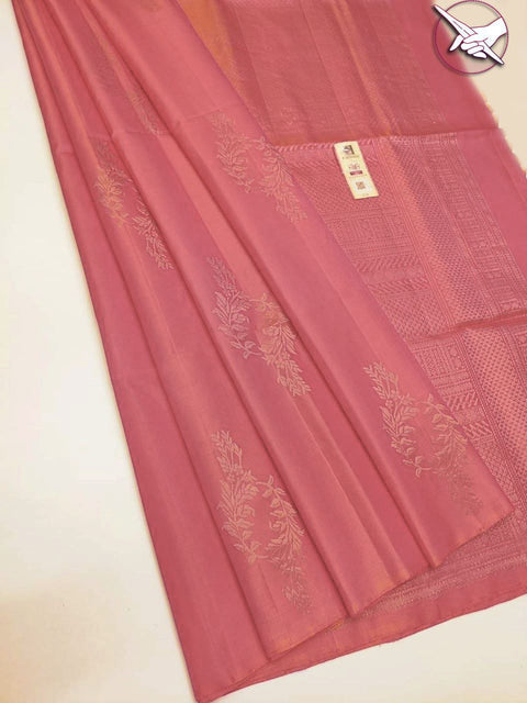 VastraLakshmi Artistic Baby Pink Soft Silk Saree With Pleasurable Blouse Piece