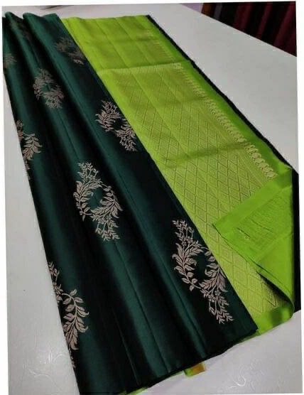 VastraLakshmi Assemblage Dark Green Soft Silk Saree With Beauteous Blouse Piece