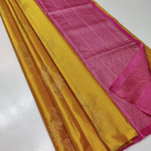 VastraLakshmi Dazzling Mustard Soft Silk Saree With Wonderful Blouse Piece