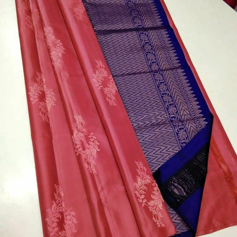 VastraLakshmi Charming Pink Soft Silk Saree With Adorable Blouse Piece