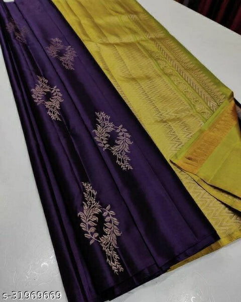 VastraLakshmi Dissemble Purple Soft Silk Saree With Forbearance Blouse Piece