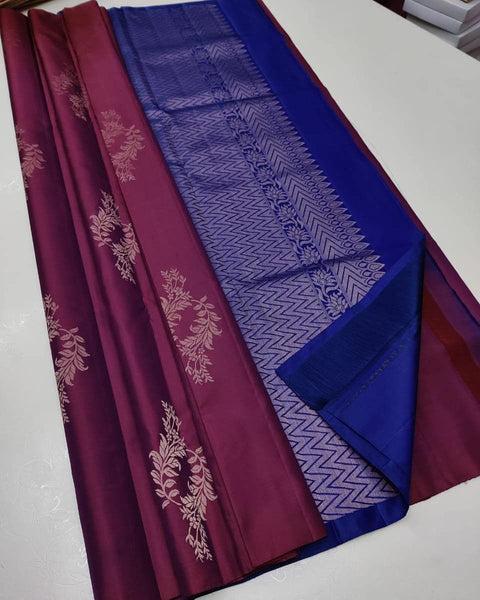 VastraLakshmi Tremendous Wine Soft Silk Saree With Felicitous Blouse Piece