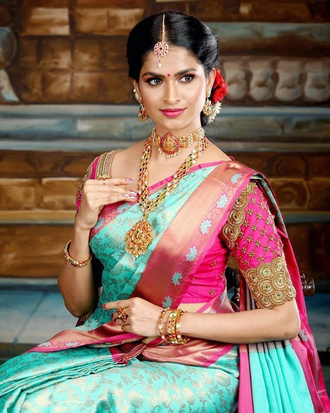 VastraLakshmi Preferable Sky Soft Silk Saree With Fancifull Blouse Piece