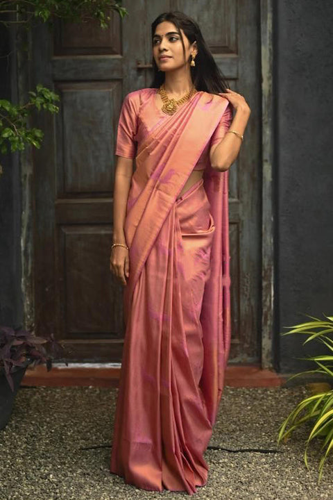 VastraLakshmi Gratifying Pink Soft Silk Saree With Fragrant Blouse Piece