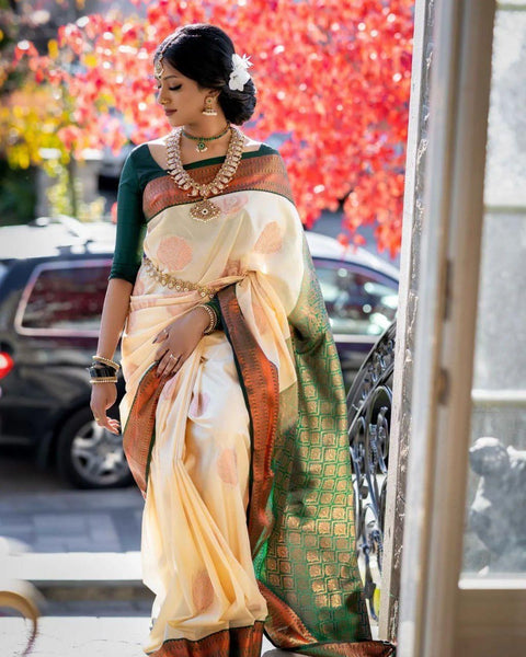 VastraLakshmi Desirable Beige Soft Silk Saree With Inspiring Blouse Piece