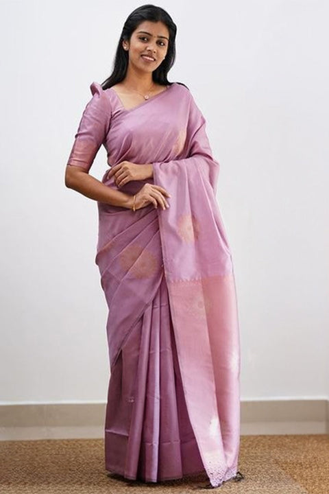 VastraLakshmi Scintilla Baby Pink Soft Silk Saree With Devastating Blouse Piece