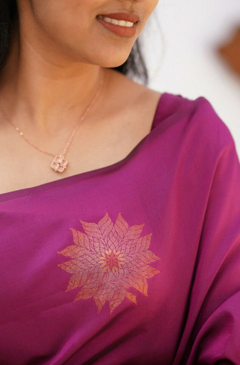 VastraLakshmi Luxuriant Purple Soft Silk Saree With Snappy Blouse Piece