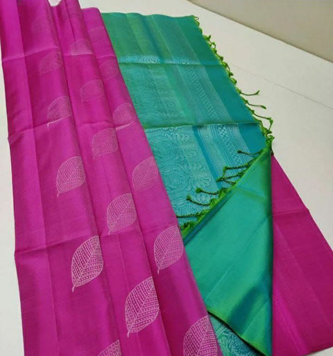 VastraLakshmi Jazzy Dark Pink Soft Silk Saree With Flamboyant Blouse Piece