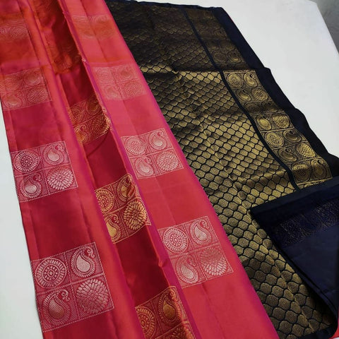 VastraLakshmi Preferable Pink Soft Silk Saree With Groovy Blouse Piece