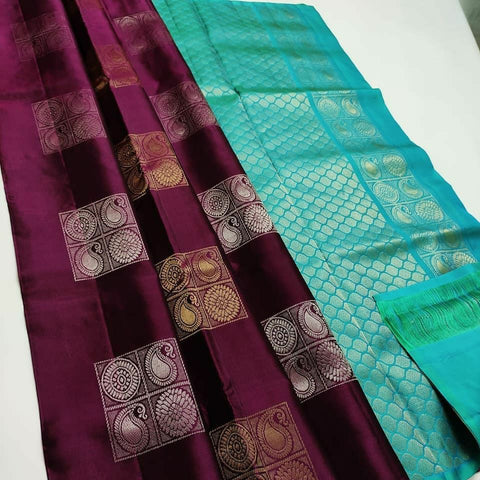 VastraLakshmi Capricious Wine Soft Silk Saree With Attractive Blouse Piece