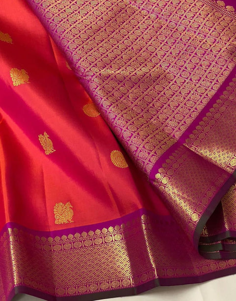 VastraLakshmi Serendipity Orange Soft Silk Saree With Fantabulous Blouse Piece