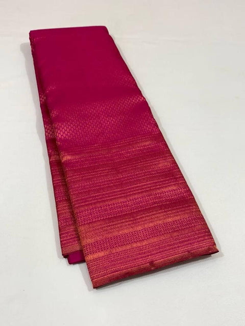 VastraLakshmi Imaginative Dark Pink Soft Silk Saree With Zephyr Blouse Piece