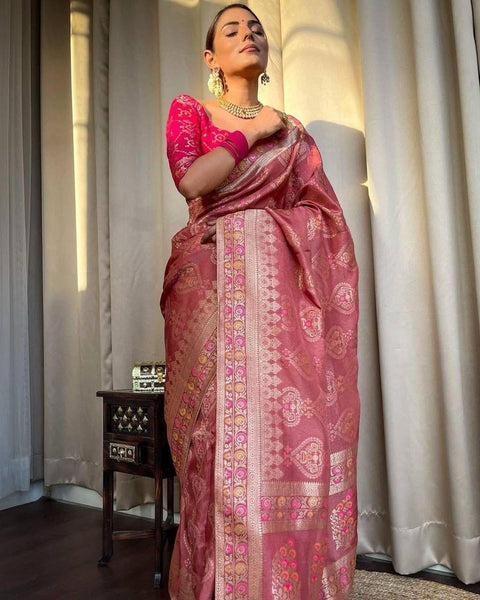 VastraLakshmi Attractive Peach Soft Silk Saree With Jazzy Blouse Piece