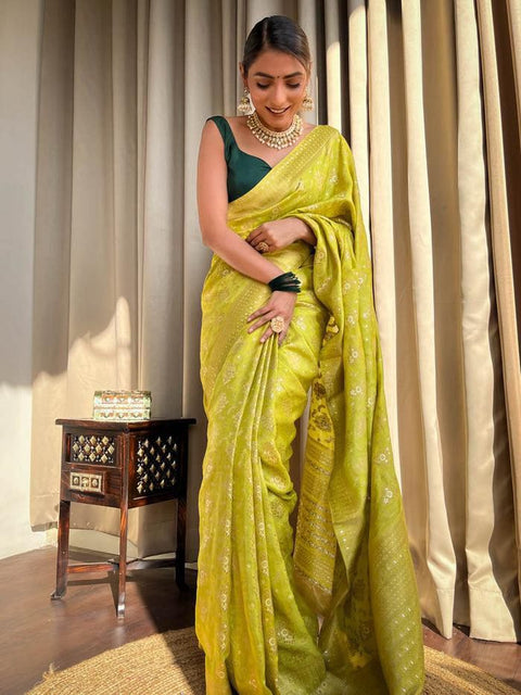 VastraLakshmi Enchanting Yellow Soft Silk Saree With Fantabulous Blouse Piece