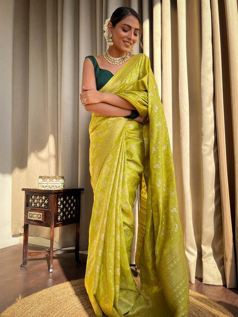 VastraLakshmi Enchanting Yellow Soft Silk Saree With Fantabulous Blouse Piece