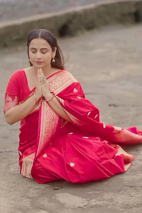 VastraLakshmi Tempting Dark Pink Soft Silk Saree With Vivacious Blouse Piece