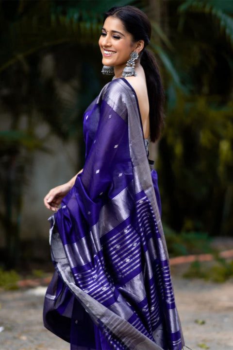 VastraLakshmi Surpassing Royal Blue Soft Silk Saree With Fancifull Blouse Piece