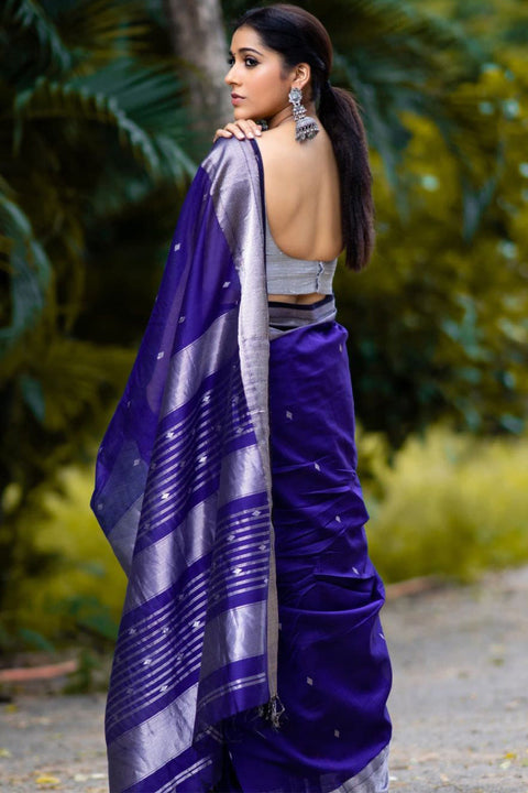 VastraLakshmi Surpassing Royal Blue Soft Silk Saree With Fancifull Blouse Piece