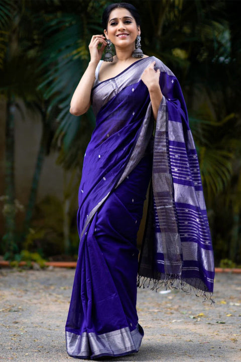 VastraLakshmi Surpassing Royal Blue Soft Silk Saree With Fancifull Blouse Piece