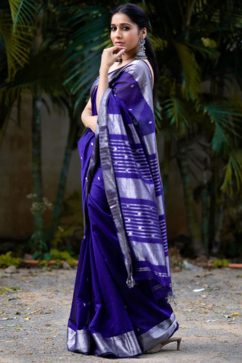 VastraLakshmi Surpassing Royal Blue Soft Silk Saree With Fancifull Blouse Piece