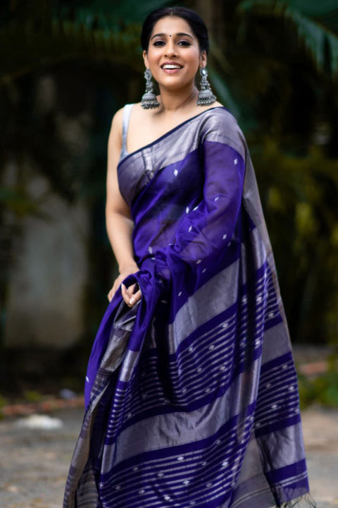 VastraLakshmi Surpassing Royal Blue Soft Silk Saree With Fancifull Blouse Piece